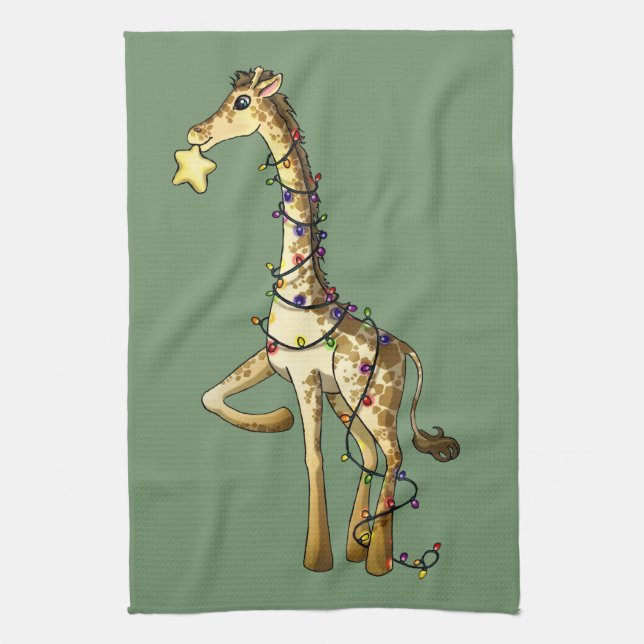 Shiny Giraffe Kitchen Towel (Vertical)