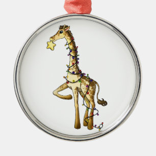 Shiny Giraffe Metal Ornament