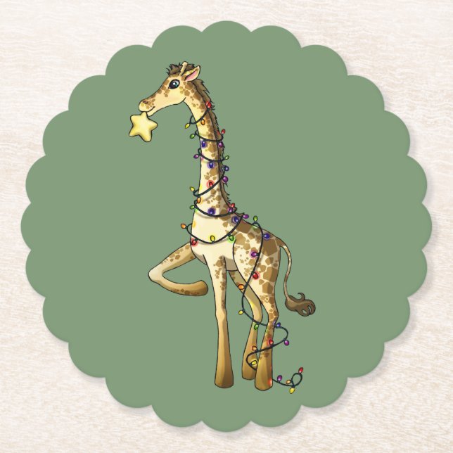 Shiny Giraffe Paper Coaster (Front)