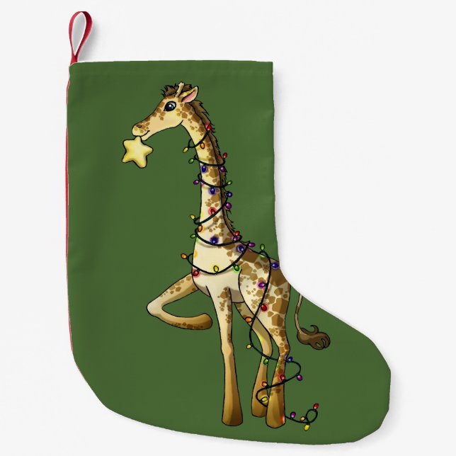 Shiny Giraffe Small Christmas Stocking (Front)