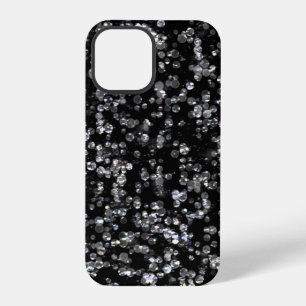Shiny Glassy Bokeh Glitter Confetti and Black iPhone 12 Pro Case