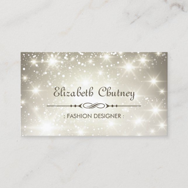 Shiny Glitter and Sparkling Bokeh Business Card (Front)