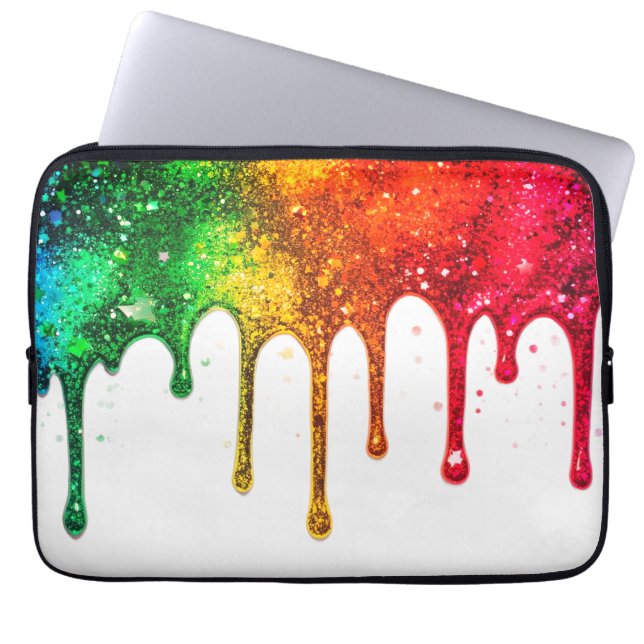 Shiny, Glittery Personalized Back to School Laptop Sleeve (Front)