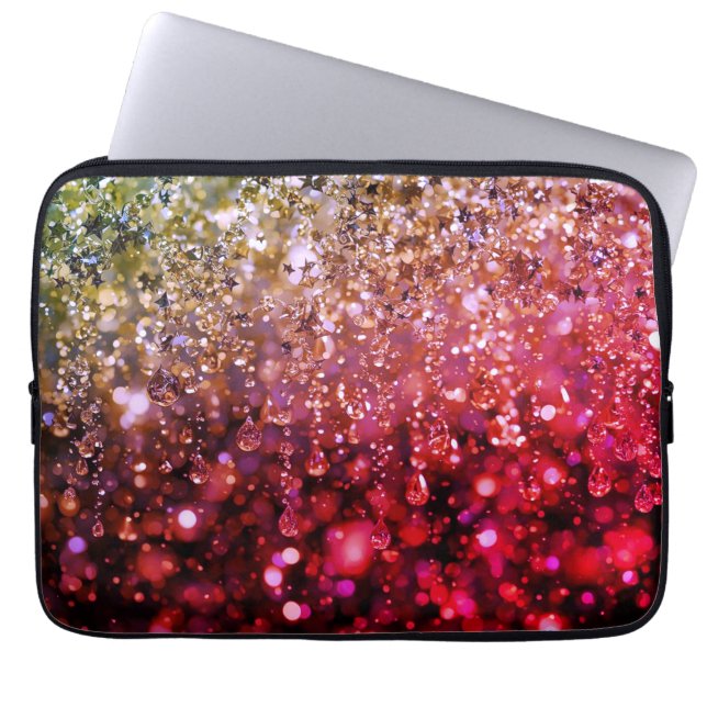 Shiny, Glittery Personalized Back to School Laptop Sleeve (Front)