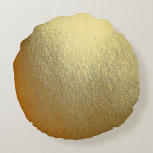 Shiny Gold Art Round Pillow