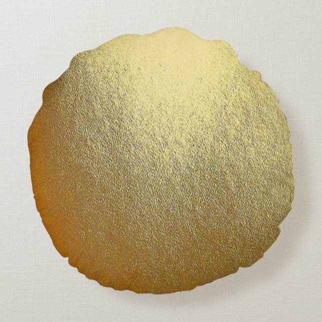 Shiny Gold Art Round Pillow (Back)