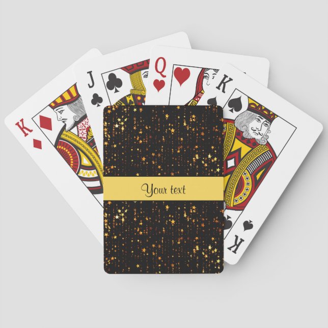 Shiny Gold Christmas Stars Playing Cards (Back)