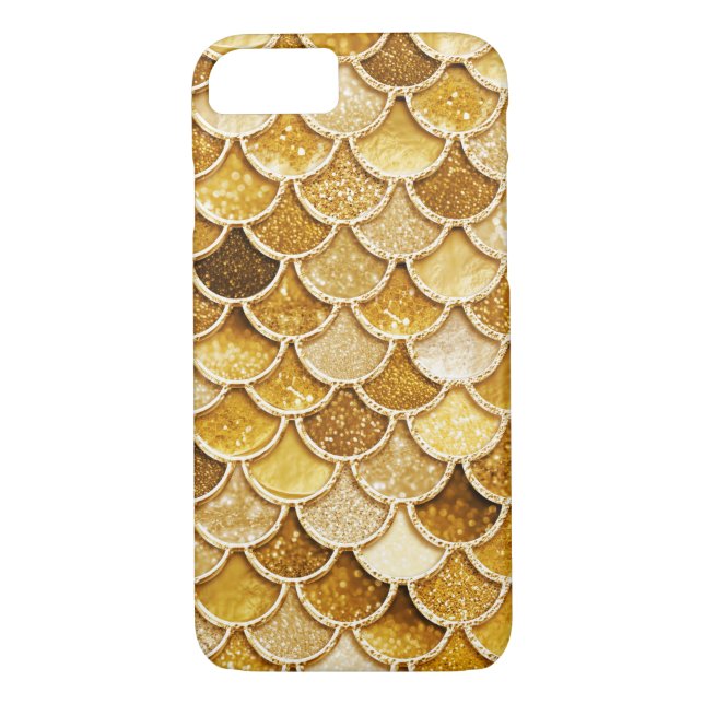 Shiny Gold Glitter Mermaid Scales Phone Case (Back)