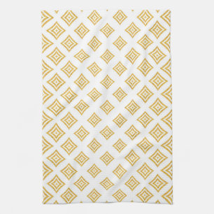 Shiny Gold Glitter Rhomboid Pattern Kitchen Towel