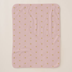 Shiny Gold Little Stars On Blush Pink Sweet Sherpa Blanket