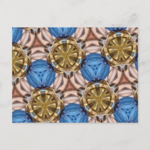 Shiny Gold Paperweight Glasses Marbles Blue Brown Postcard