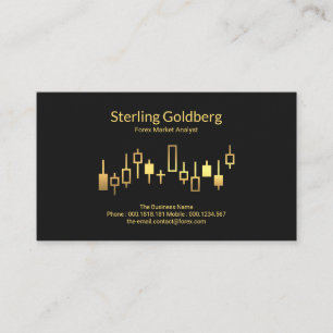 Shiny Gold Stock Exchange Graph Forex Dealer Business Card