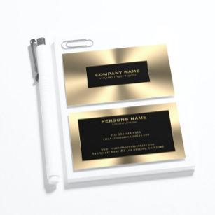 Shiny Gold Tones Stainless Steel Look Business Card