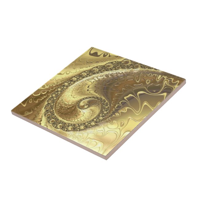 Shiny Golden Glitter Fractal - Luxury - Tile (Side)