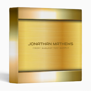 Shiny Golden Metal Look Luxury Stainless Steel Binder