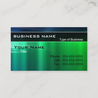 Shiny Green and Blue Metal Look Business Card