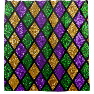 Shiny green, purple and golden glittering paillett