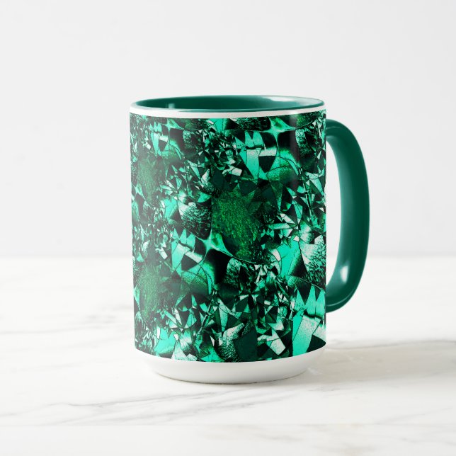 Shiny green tones, and similar to embossing mug (Front Right)