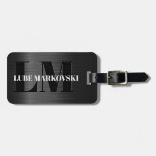 Shiny Grey Carbon Fibre Texture Luggage Tag 4