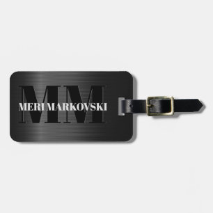Shiny Grey Carbon Fibre Texture Luggage Tag 5