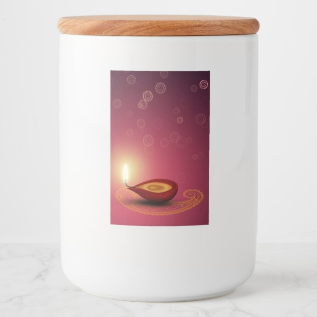 Shiny Happy Diwali Diya - Étiquette de contenants  (Devant)