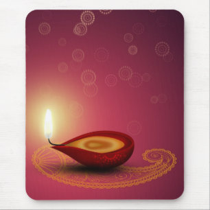 Shiny Happy Diwali Diya - Mousepad