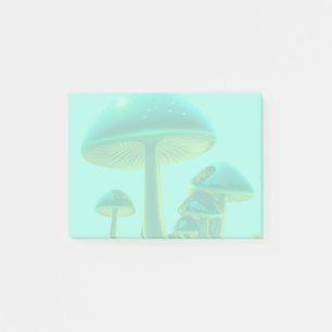 Shiny holographic mushrooms post-it notes