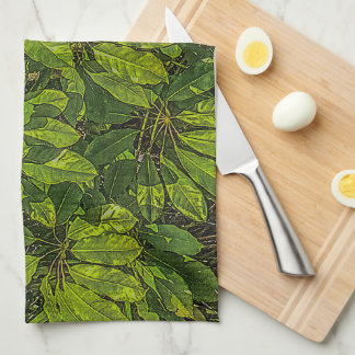 Shiny Leaves in Sunlight Kitchen Towel