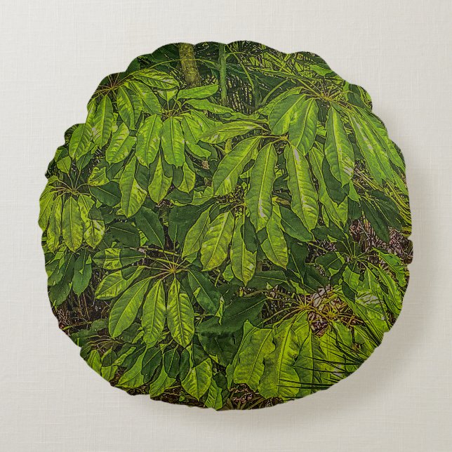 Shiny Leaves in Sunlight  Round Pillow (Front)