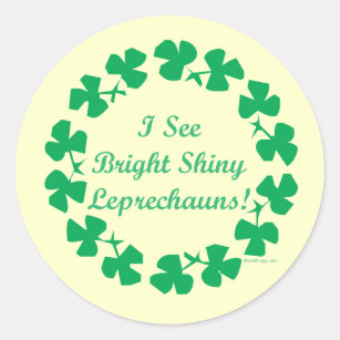 Shiny Leprechauns St. Patrick's Day Stickers