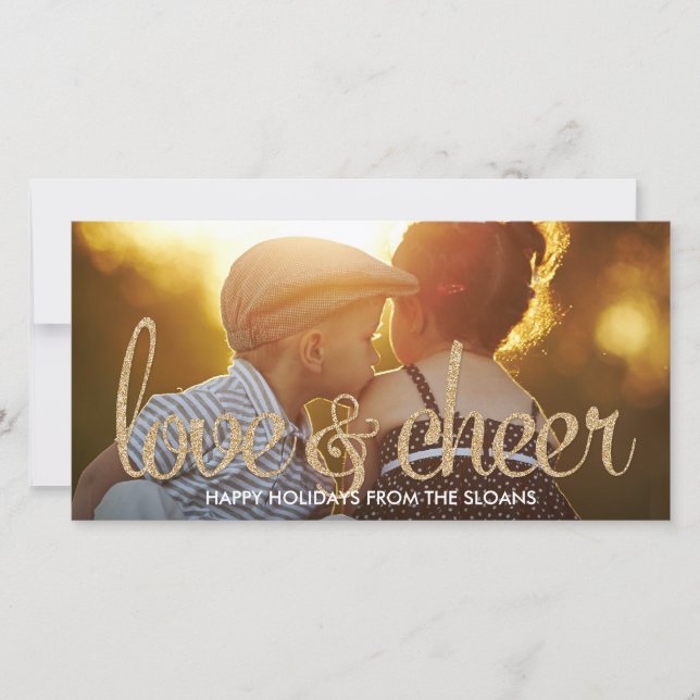 Shiny Love & Cheer Holiday Carte photo (Devant)