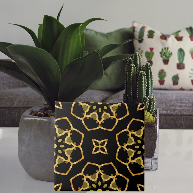 Shiny Luxurious Gold and Black Moroccan Mosaic Tile (Creator Uploaded)