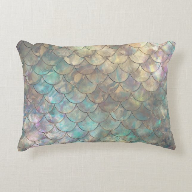 Shiny Mermaid Print Accent Pillow (Front)