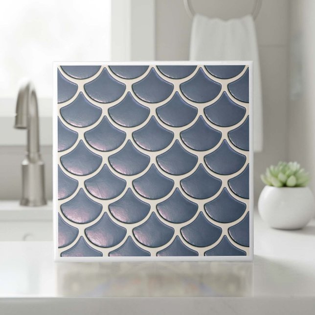 Shiny Mermaid Scale Pattern Navy Blue ID1199 Tile (Creator Uploaded)