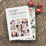 Shiny Merry Moments | Modern Christmas 9 Photo Foil Holiday Card<br><div class="desc">Add some shine to your Christmas cards with real gold, silver, or rose gold foil! This classic and timeless metallic style is sure to add another level to your cards. Share the joy this holiday season with our 'Merry Moments' Christmas photo collage holiday foil card. This elegant and modern design...</div>