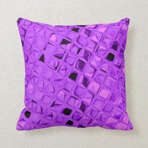 Shiny Metallic Amethyst Purple Grape Diamond Throw Pillow