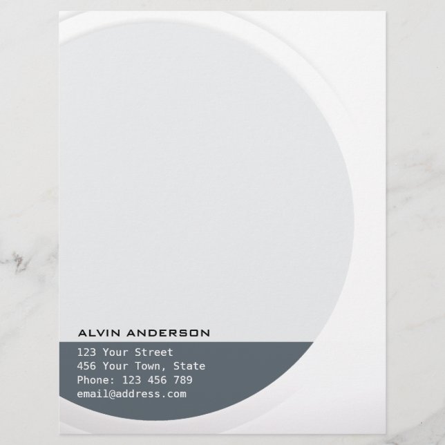 Shiny Metallic Customizable any Text and Colour Letterhead (Front)