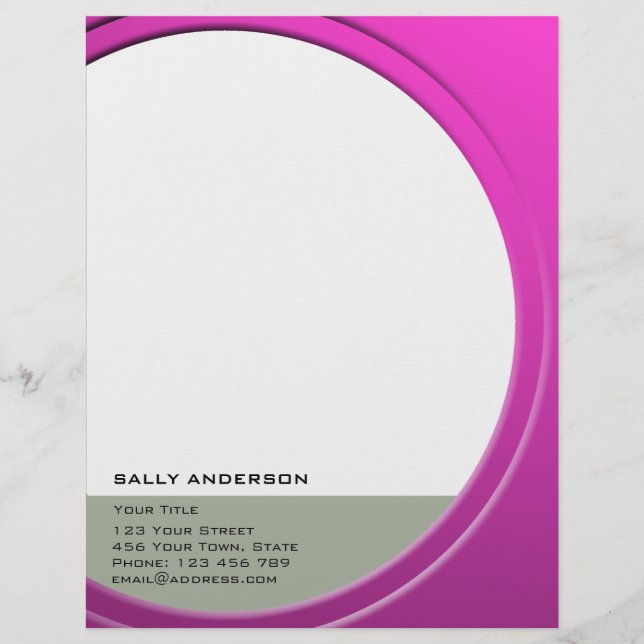 Shiny Metallic Customizable any Text and Colour Letterhead (Front)