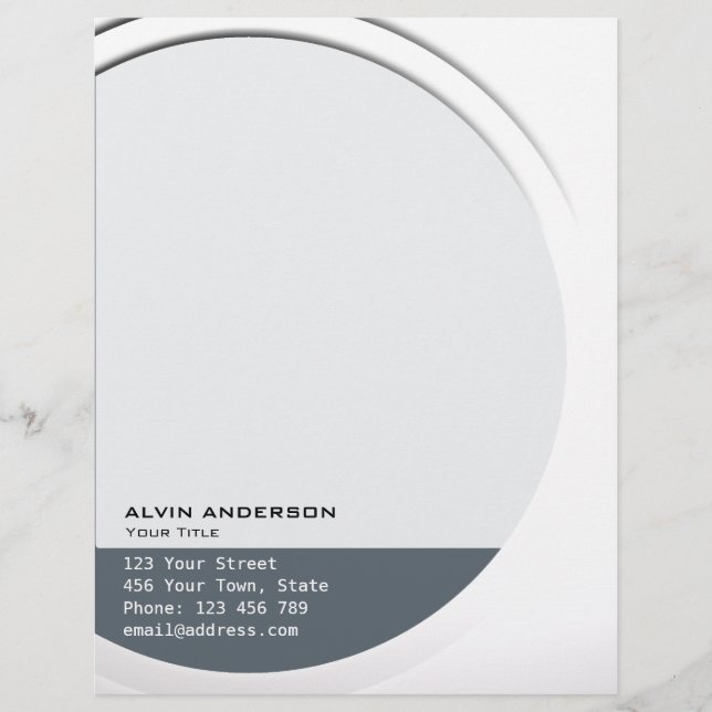 Shiny Metallic Customizable any Text and Colour Letterhead (Front)