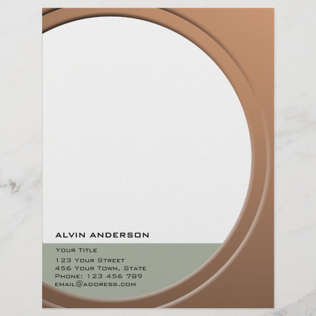 Shiny Metallic Customizable any Text and Colour Letterhead (Front)