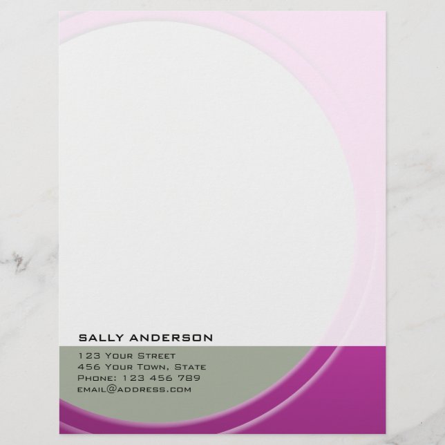 Shiny Metallic Customizable any Text and Colour Letterhead (Front)