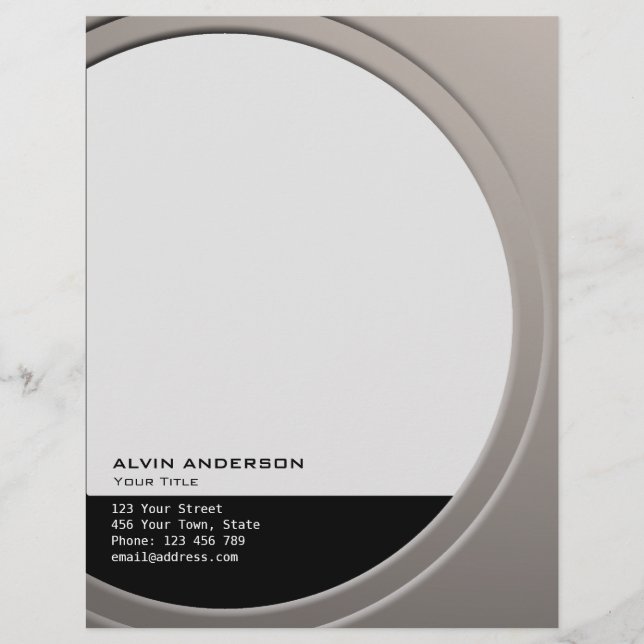 Shiny Metallic Customizable any Text and Colour Letterhead (Front)