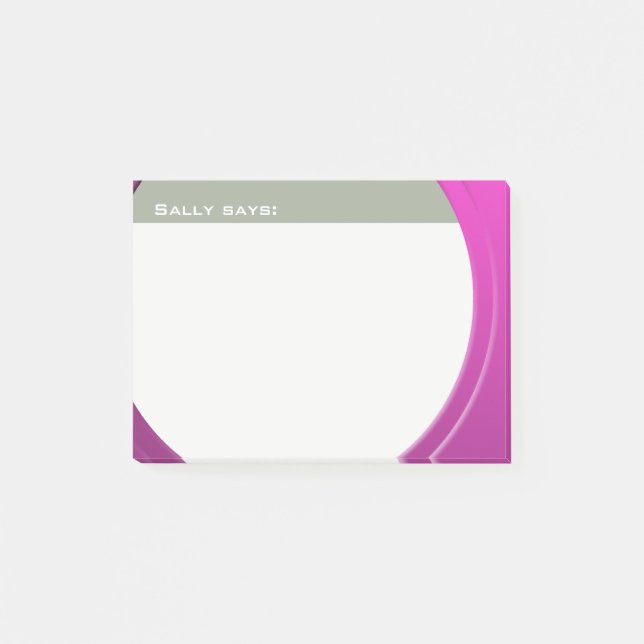 Shiny Metallic Customizable any Text and Colour Post-it Notes (Front)