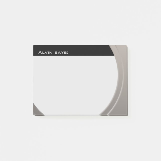 Shiny Metallic Customizable any Text and Colour Post-it Notes (Front)