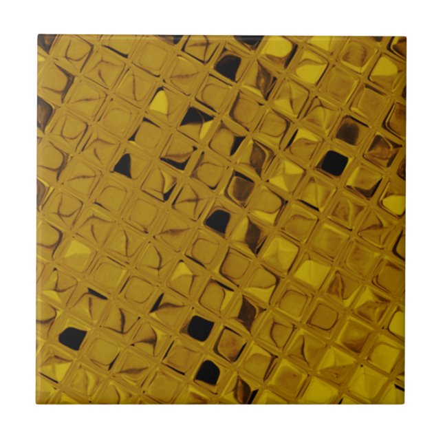 Shiny Metallic Girly Yellow Gold Diamond Tile (Front)