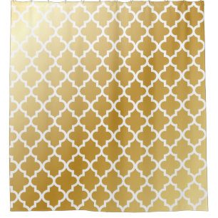 Shiny Metallic Gold Quatrefoil Pattern