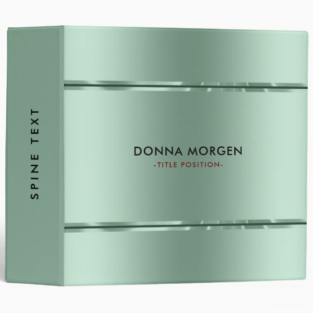 Shiny metallic Light-green & Black Stripes Binder (Front/Spine)