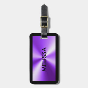 Shiny Metallic Purple Print Luggage Tag