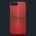 Shiny Metallic Red Design Stainless Steel Look Case-Mate iPhone Case<br><div class="desc">Shiny metallic red design stainless steel look. Customizable and optional monogram. This is an image of metallic background</div>