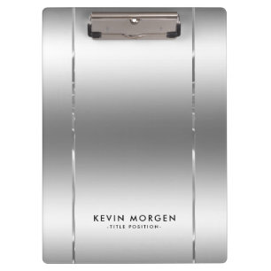 Shiny metallic Silver-Grey Background Clipboard